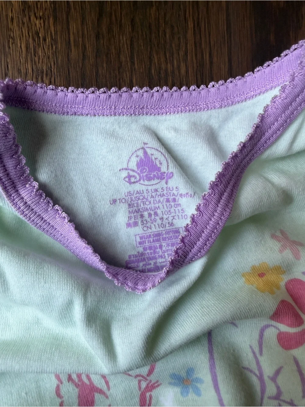 Disney Mint & Lavender Floral Daisy & Minnie Character Pajama Set